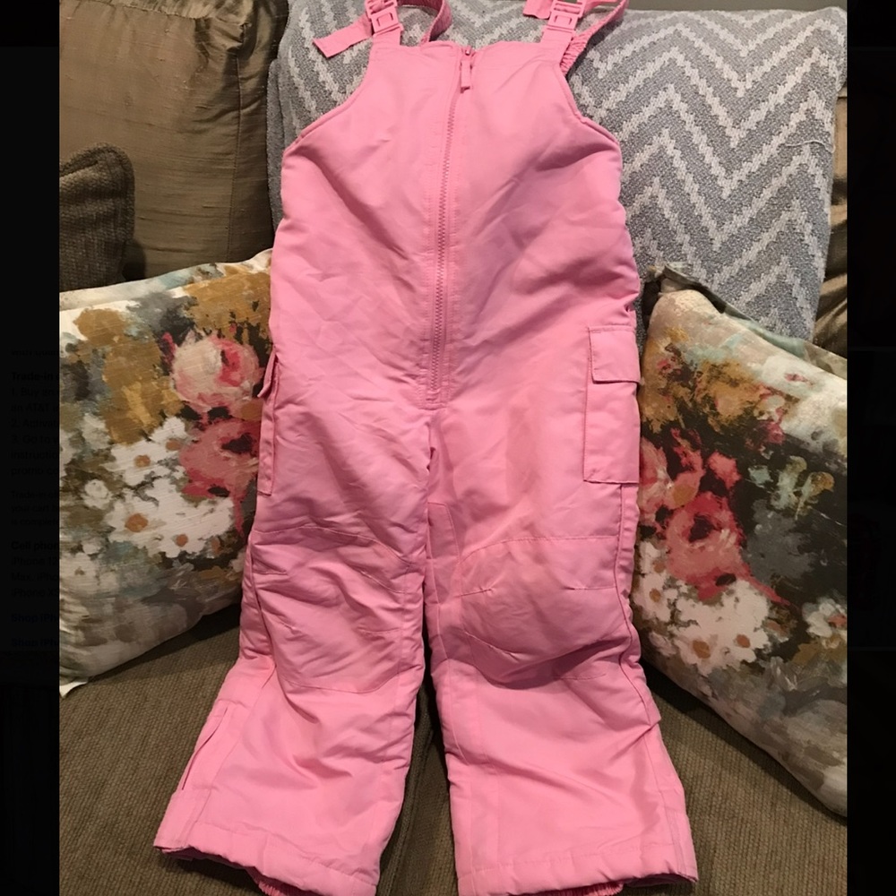 Girls Pink Snow Bibs NWOT